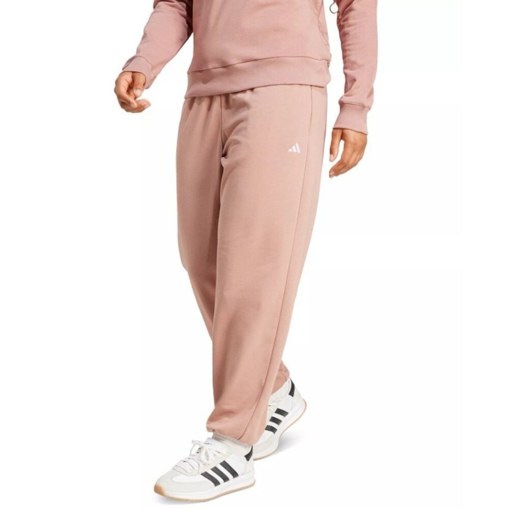 adidas Women's Essentials Small Logo French Terry Cuffed Pants Warm Clay L